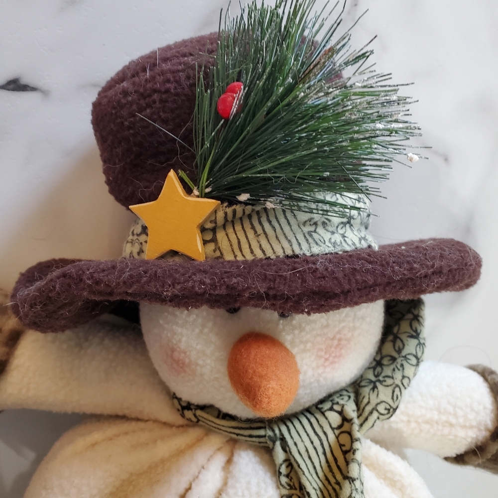 Decorative Snowman Plush Figurine - Picture 6 of 16